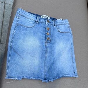 Twelve Denim Button-Up Skirt